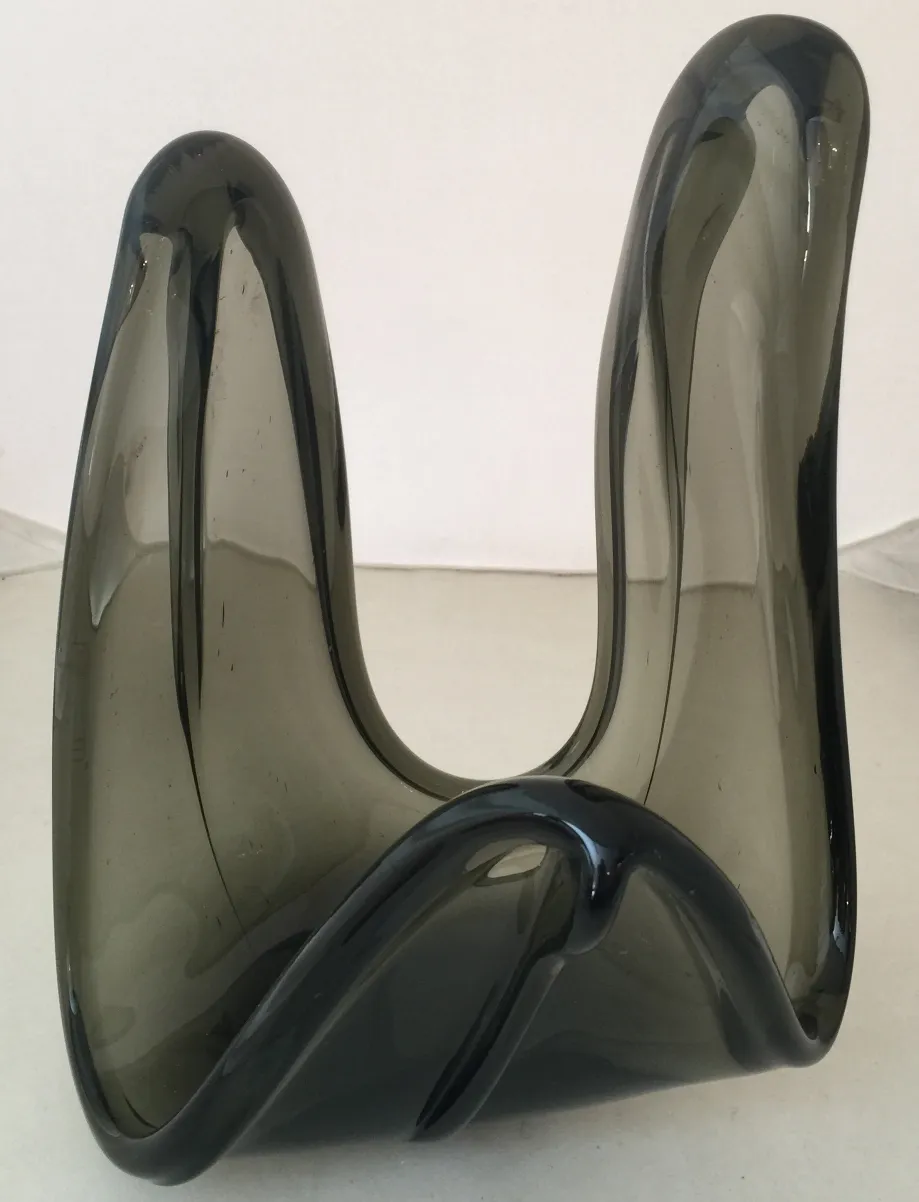 elegant antique vase in dark gray murano glass