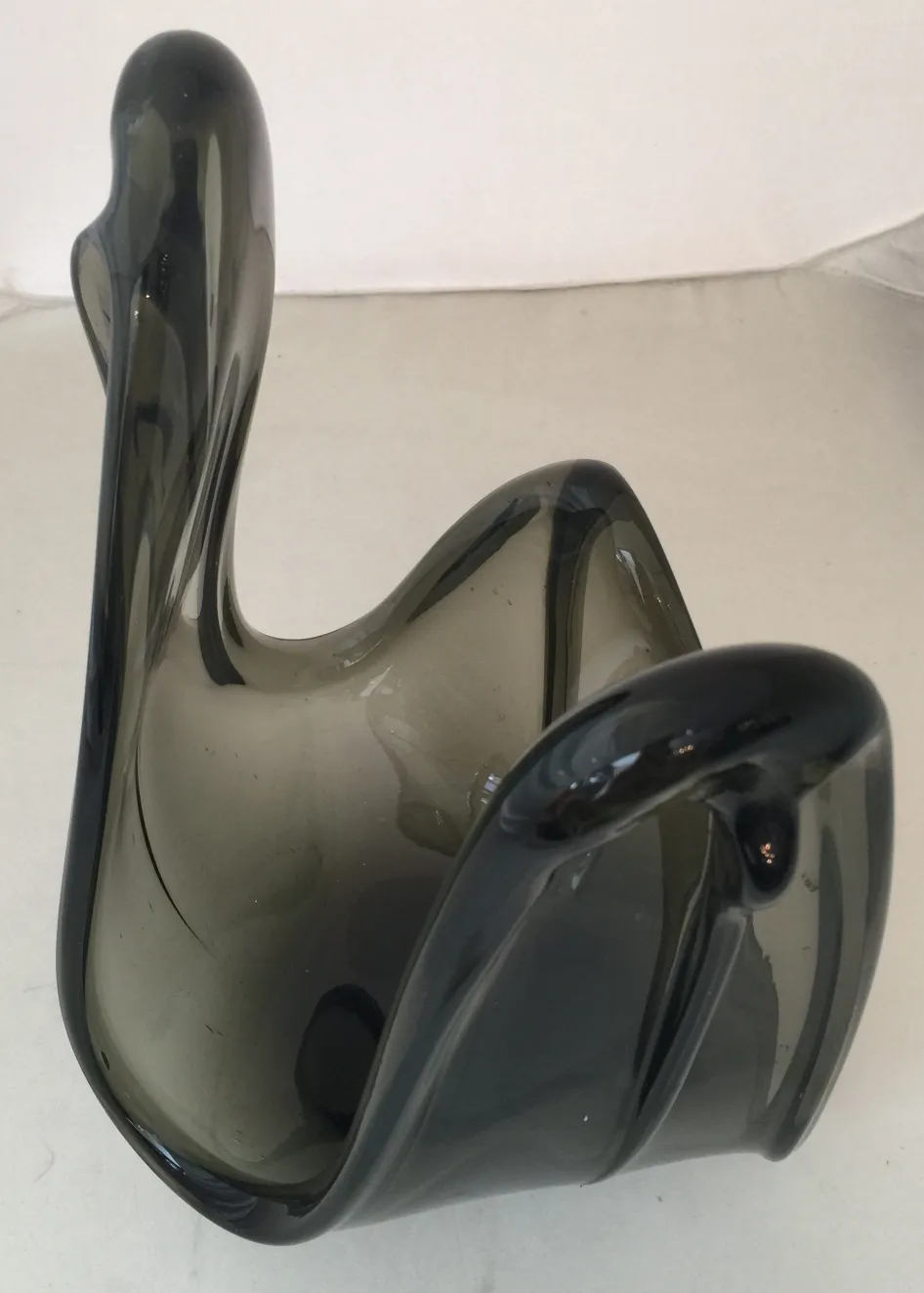 Antique Murano glass sculpture in dark gray color