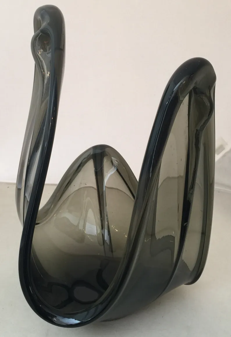 beautiful murano glass in abstract shape and smoky color