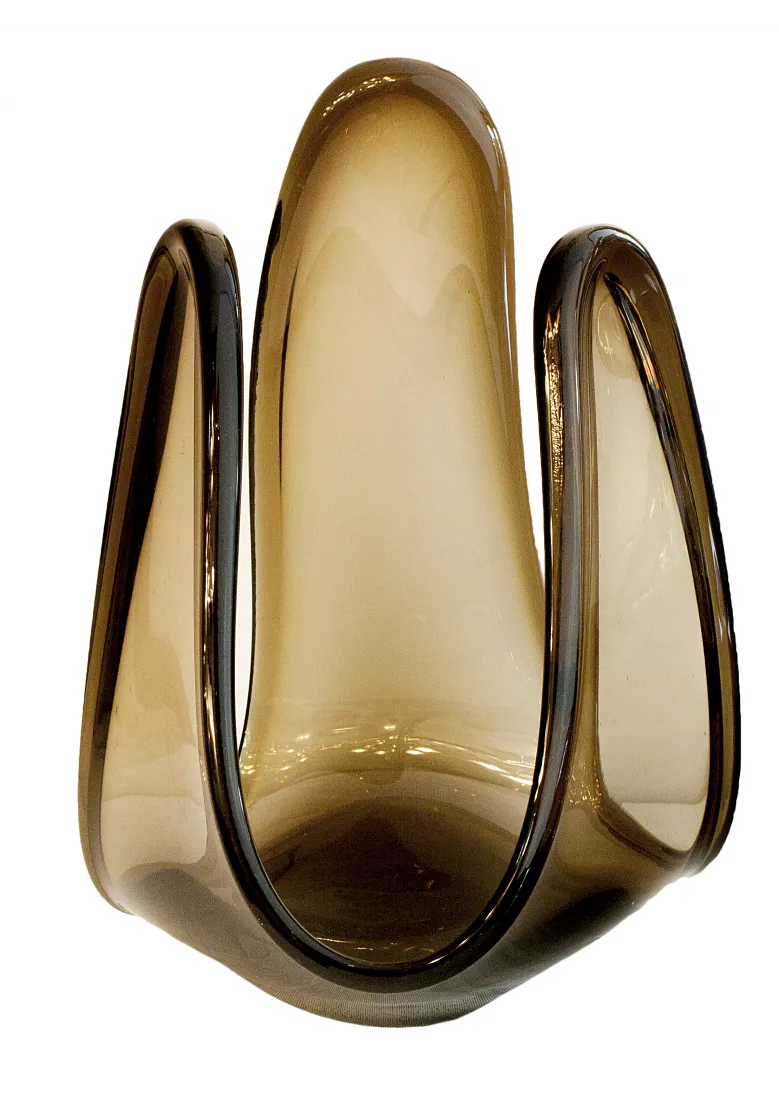 dekorative murano-glas skulptur in braun und schwarz