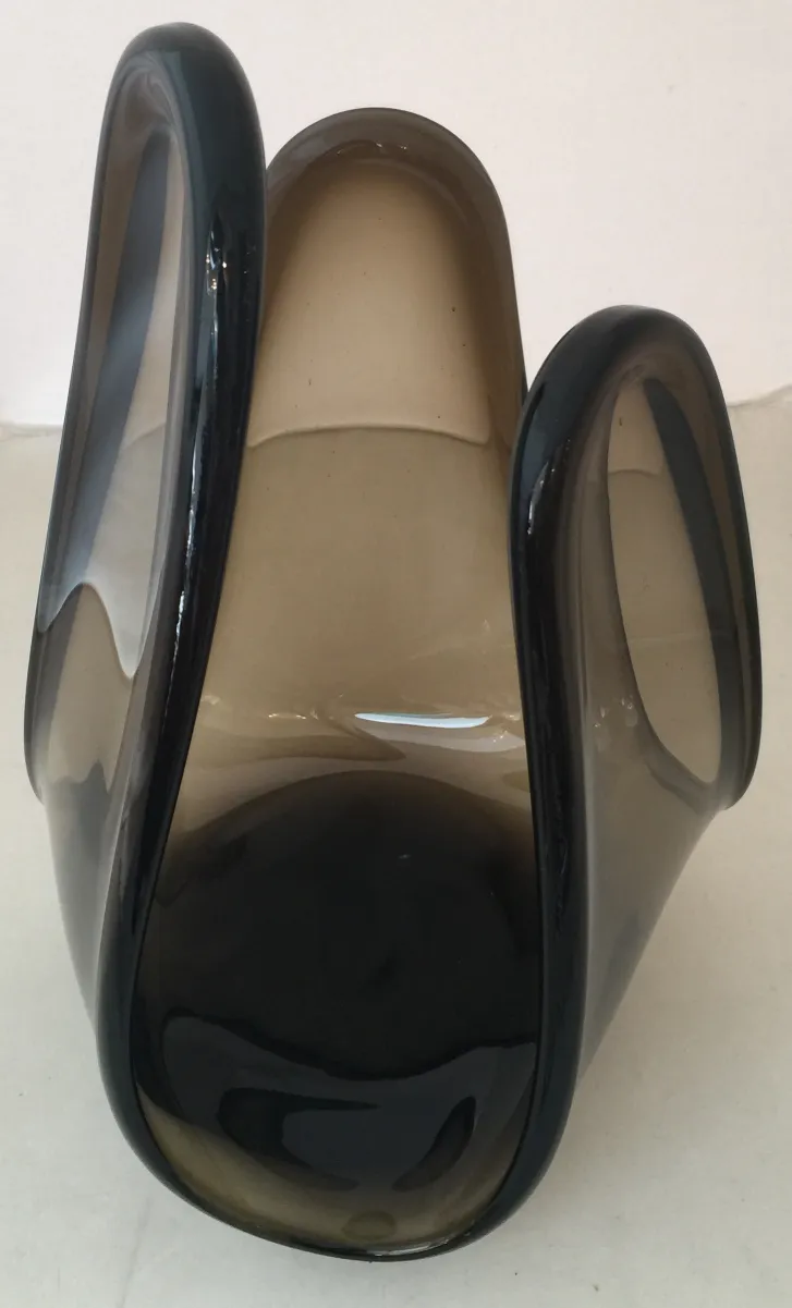 Antiker Murano-Glasvase in eleganter Form, dunkle Töne