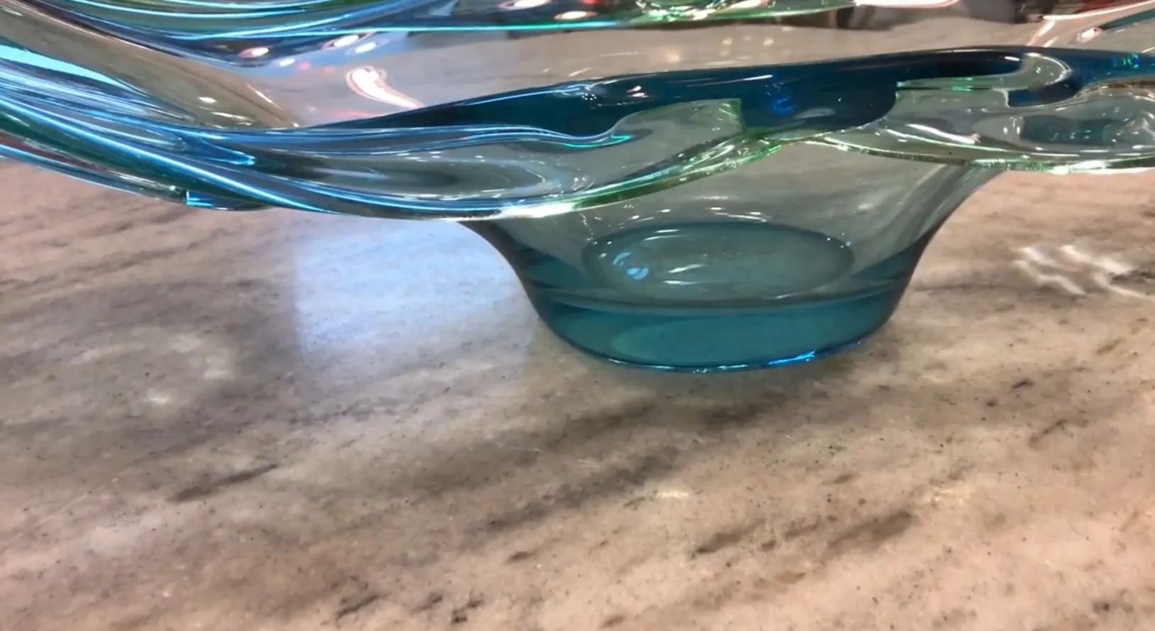 Alter Murano-Glas-Schüssel in Blautönen