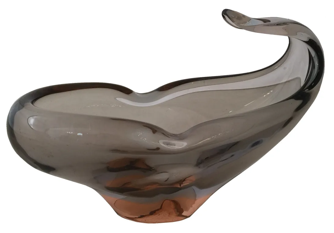 florero antigo de cristal de murano com design elegante