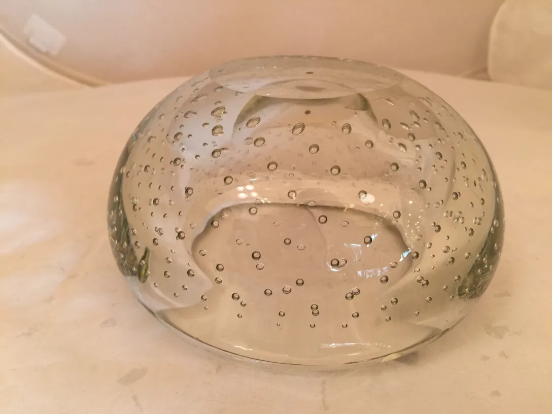 ancienne pièce de cristal de Murano avec des bulles décoratives