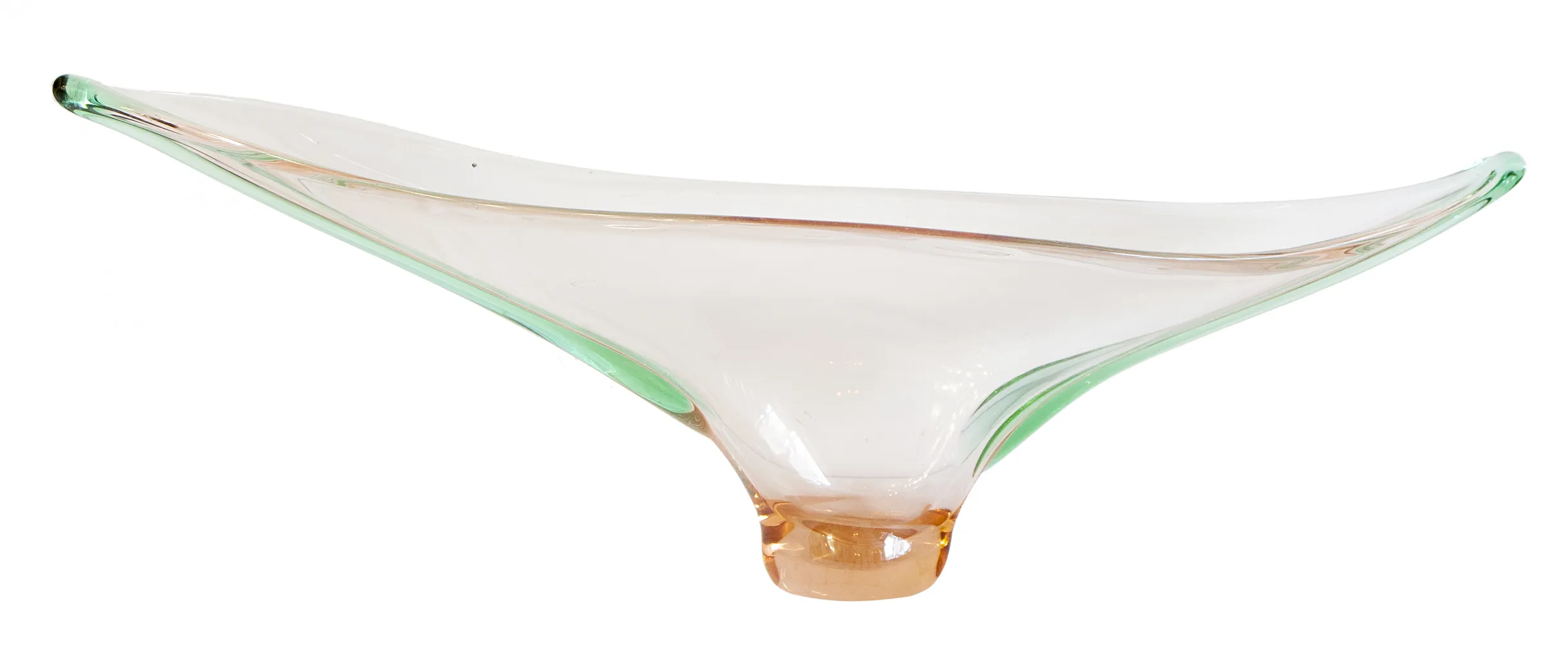 Elegant antique Murano glass bowl with stylish shapes