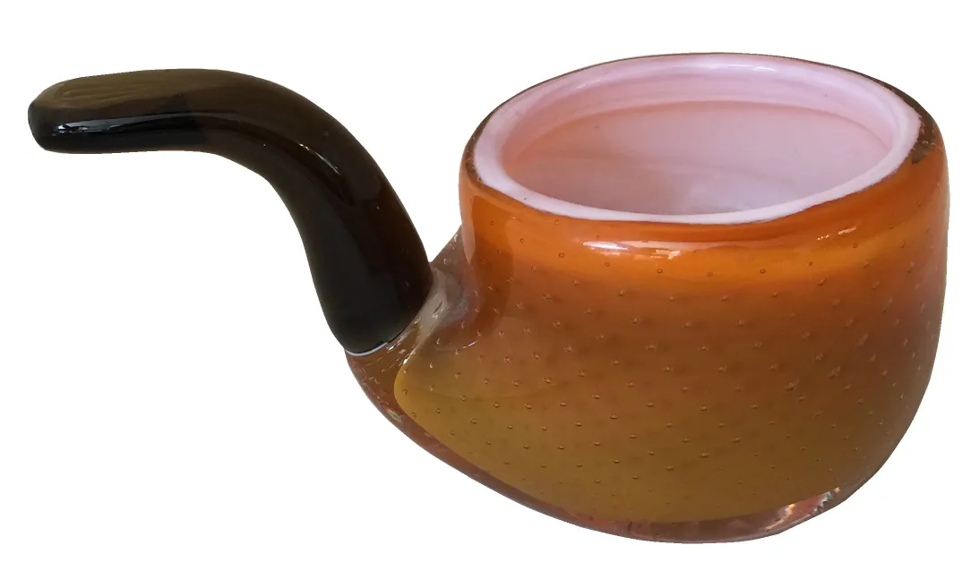 ancien cristal de murano en forme de pipe avec détails