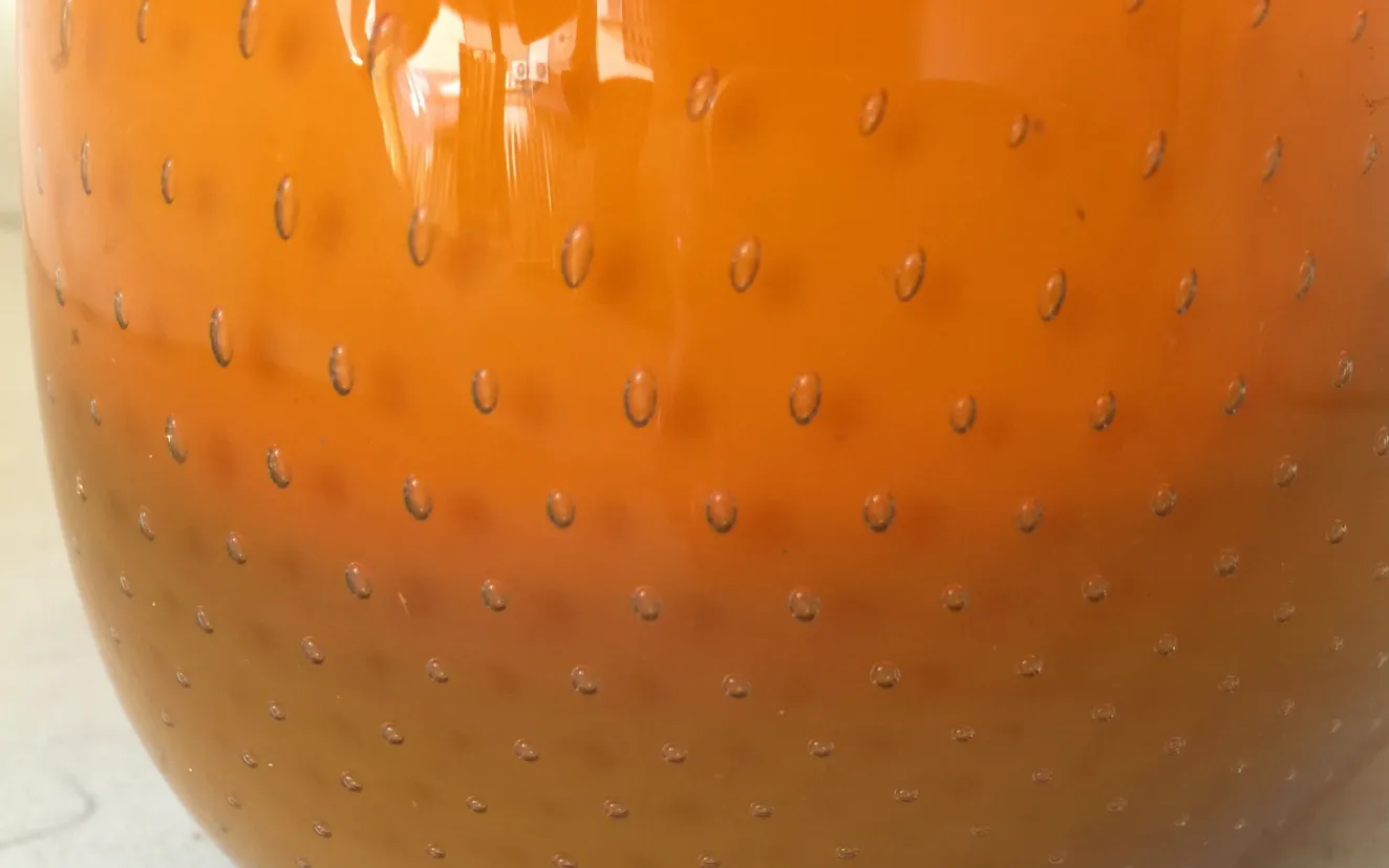orange textured antique murano glass vase