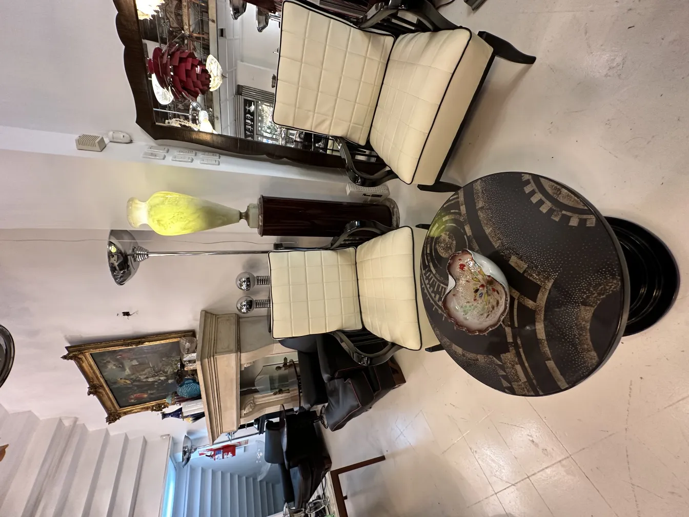 antique murano glass with vibrant colors in an elegant setting