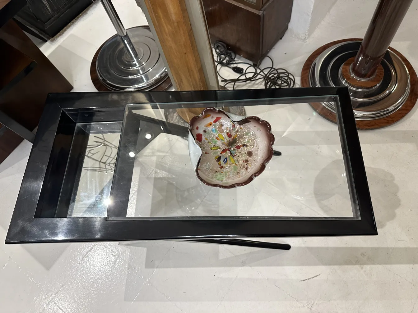 murano glass with colorful details in a modern setting