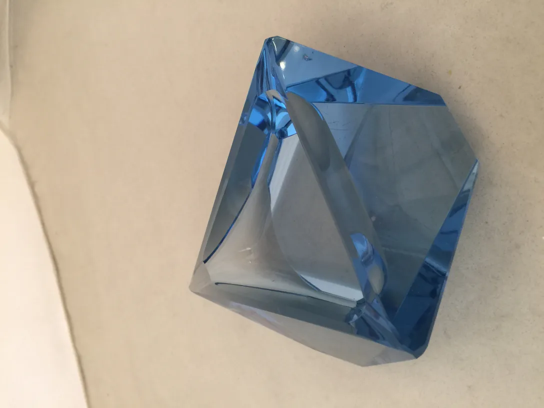Blue Murano glass in diamond shape, antique item.