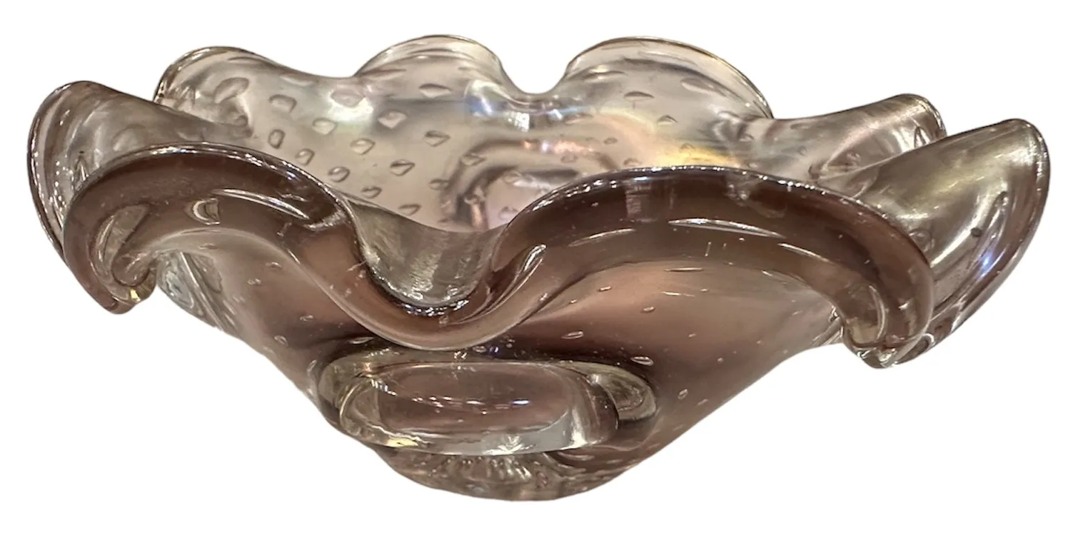 antique murano glass decorative piece with elegant edges