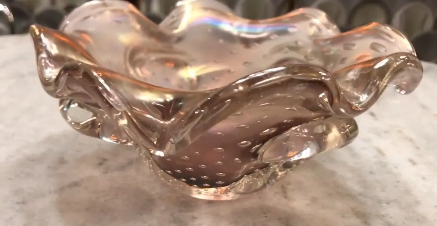 lindo cristal de murano antigo com forma decorativa