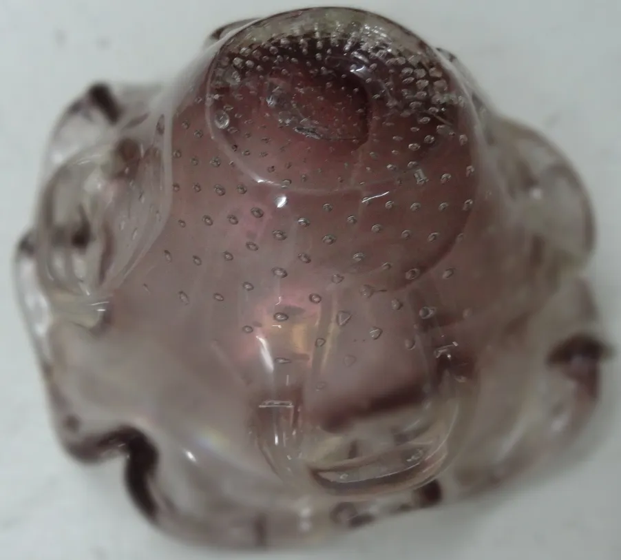 Antique Murano glass with decorative design, organic shape.