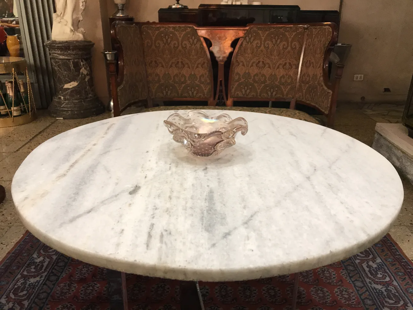 Vaso decorativo antico in vetro di Murano con tonalità pastello