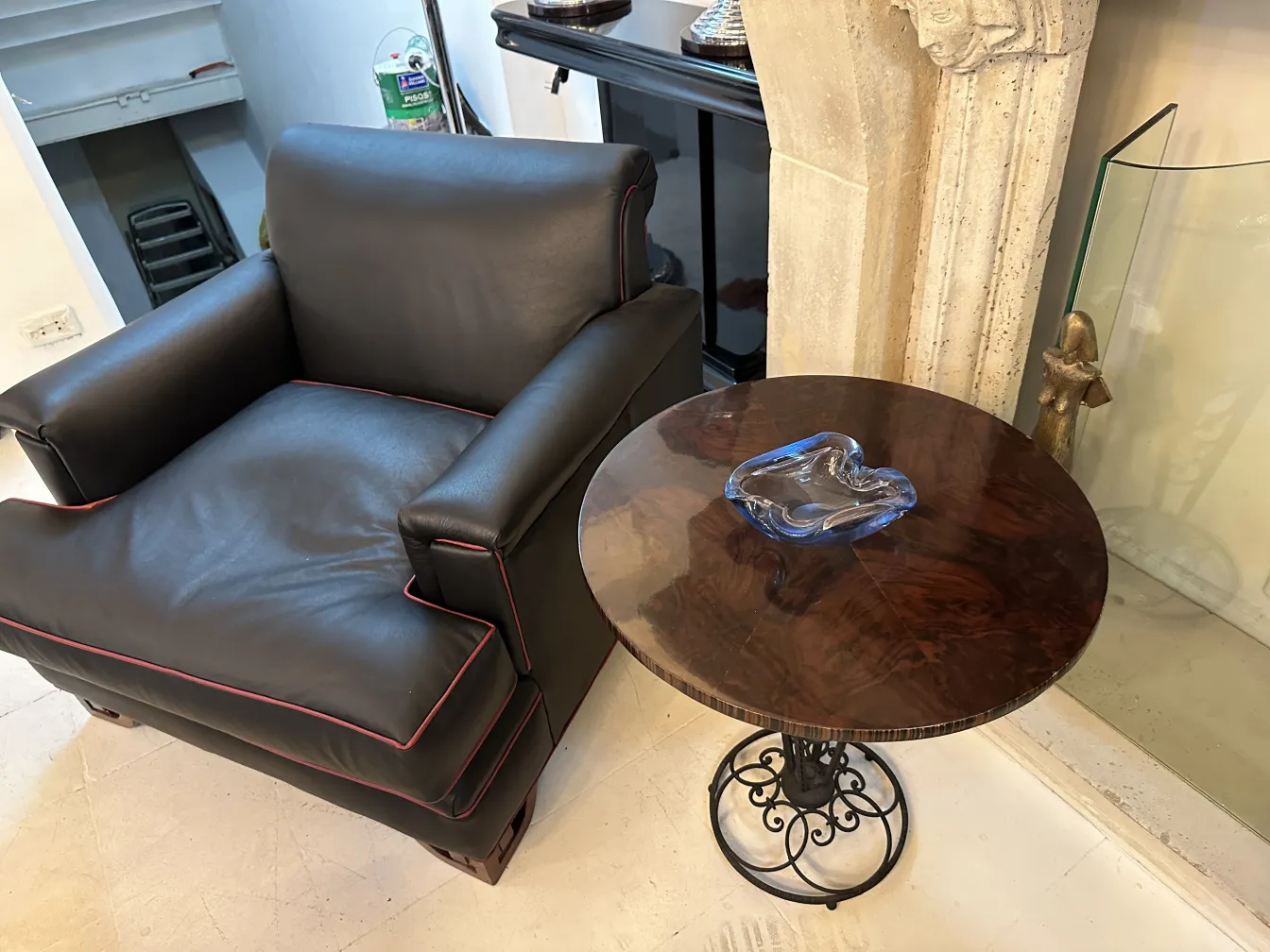 pieza decorativa de cristal de murano antiguo en forma libre