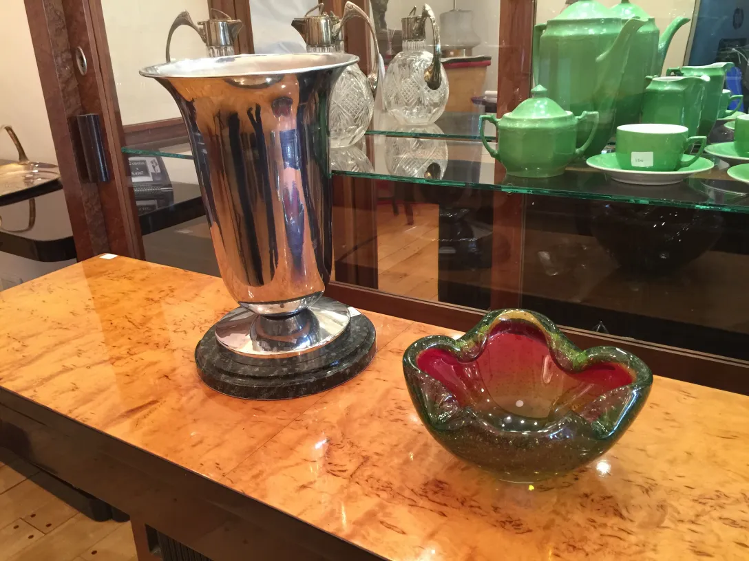 Цветная антикварная декоративная чаша из муранского стекла