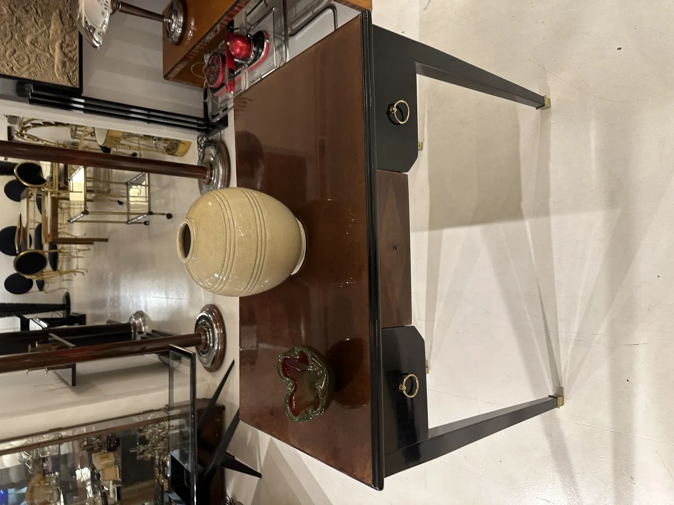 vase ancien en cristal de murano de forme ronde