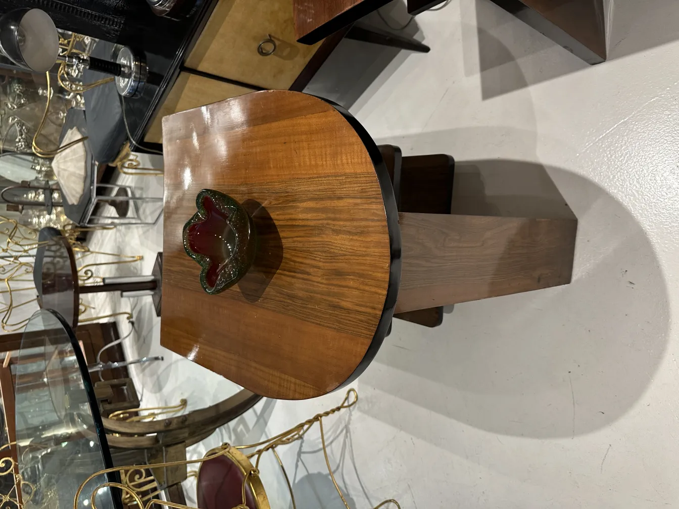 decorazione antica in vetro di murano rosso e verde