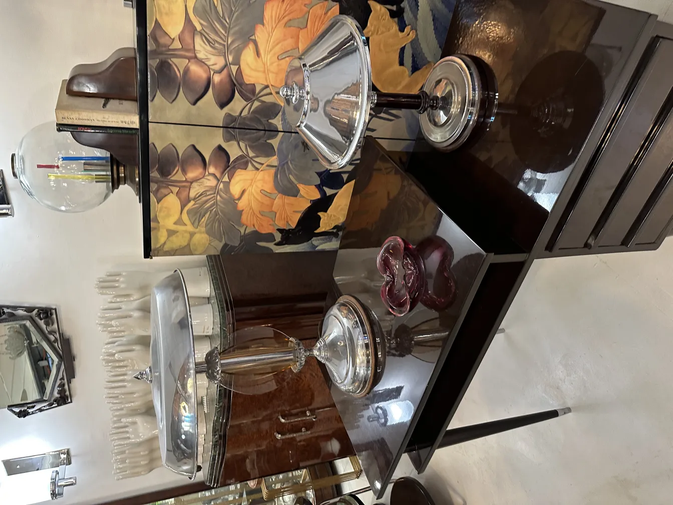 decoração antiga de cristal de murano em ambiente elegante