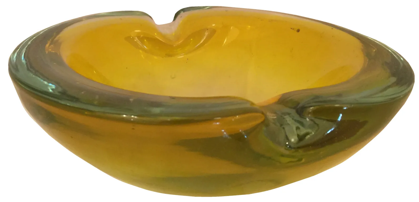 hermosa pieza de cristal de murano antiguo en color amarillo