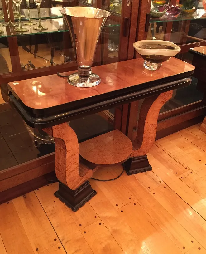 Decorative antique Murano glass on an elegant table.