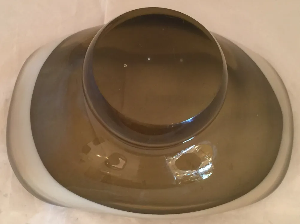 antique murano glass piece in amber color