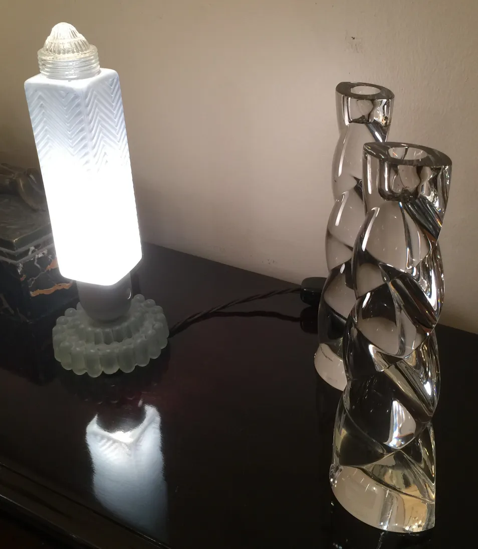antique murano glass lamp with soft light