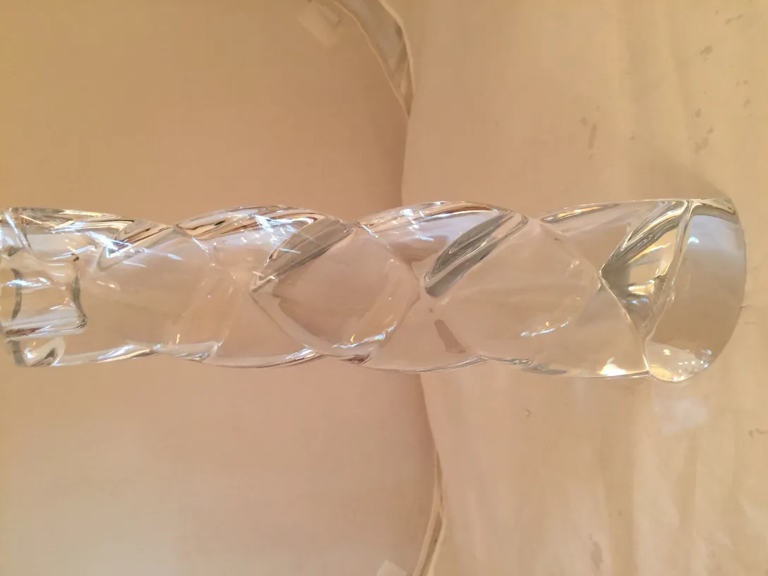 Figura antigua de cristal de Murano con patrones en espiral