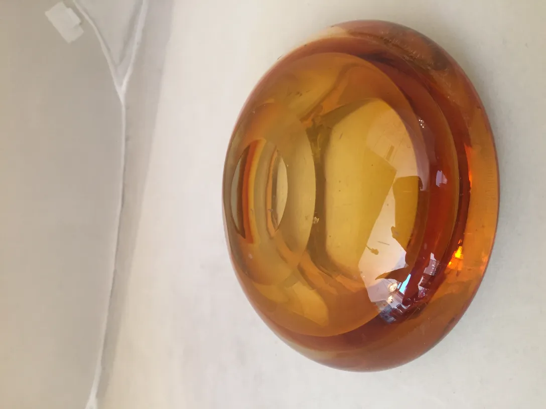 altes Murano-Glas in bernsteinfarbenem ovaler Form