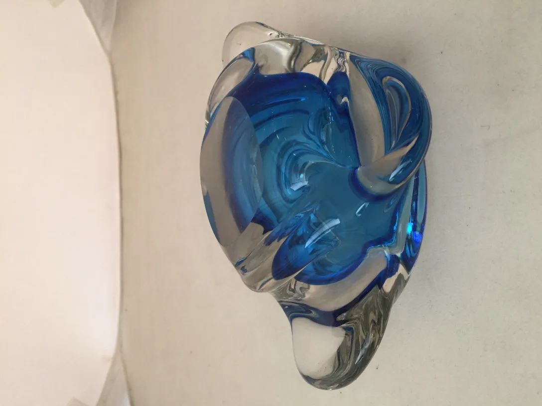 beautiful murano glass in blue and clear tones