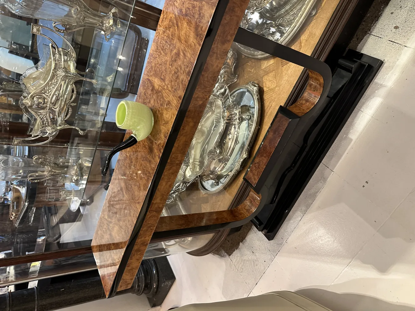 antiquité cristal de murano en forme élégante verte