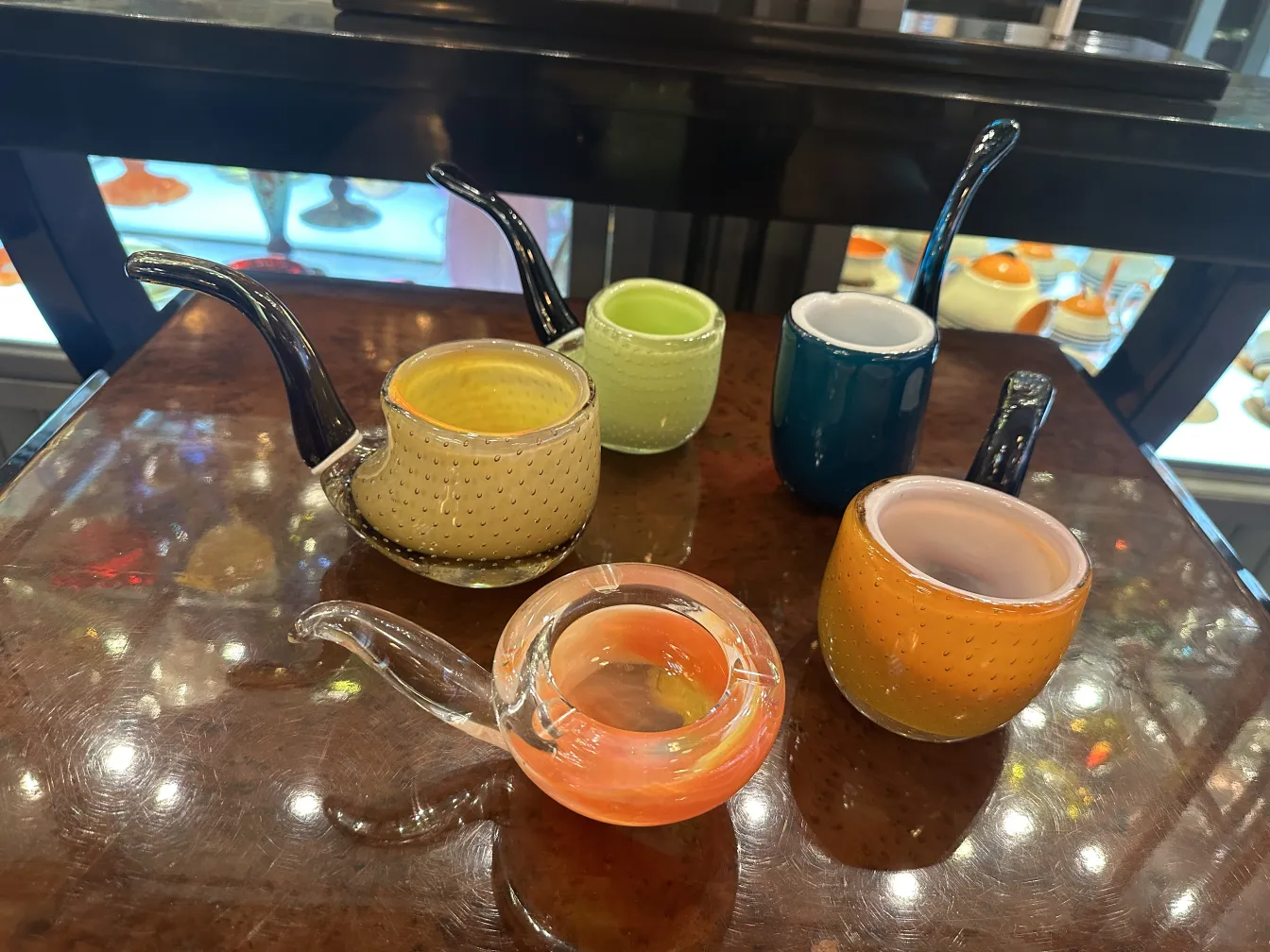 Sammlung antique murano glas in verschiedenen Farben