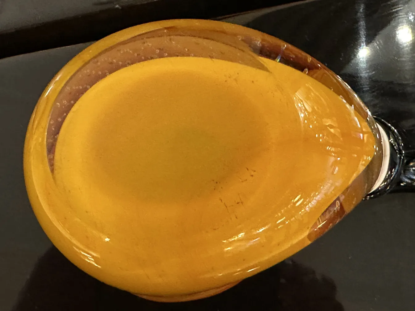 antique murano glass oval shape amber color