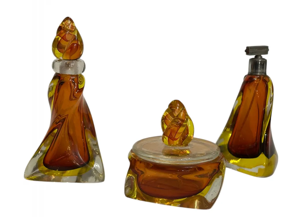 Elegante cristal de Murano antiguo en tonos amarillos