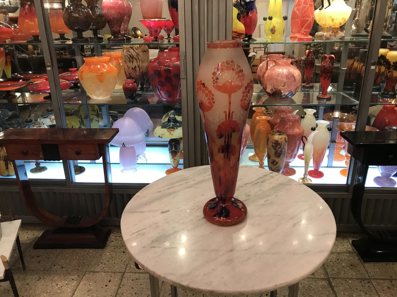 装饰性签名玻璃le verre花卉红色和橙色