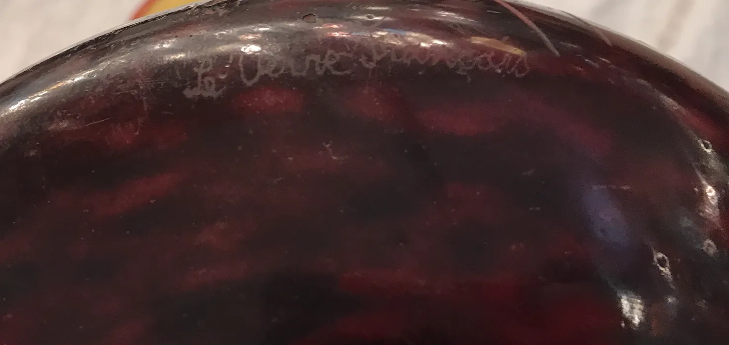 verre ancien avec signature le verre français, montre élégance