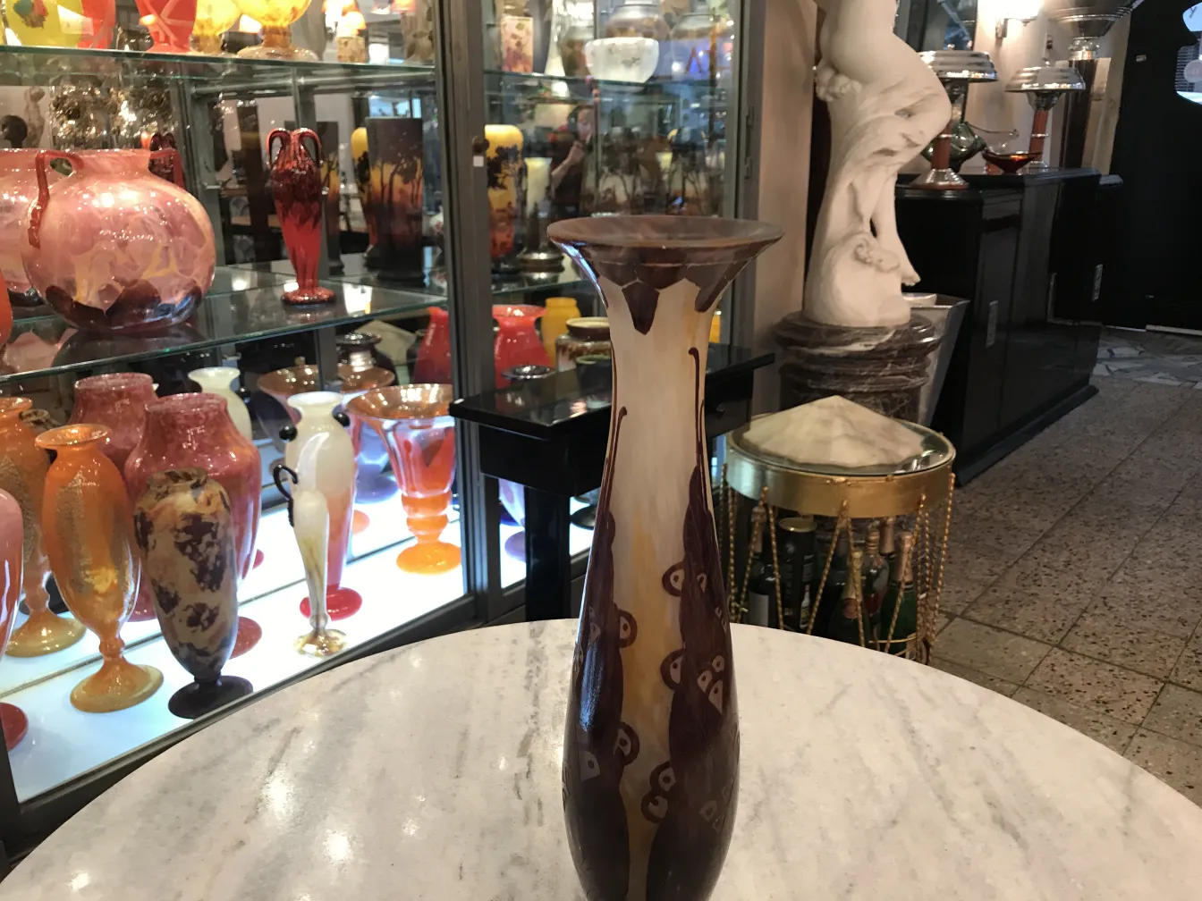 Antique signed glass Le Verre display piece.