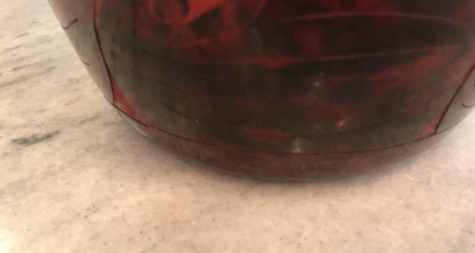 古董签名玻璃Le Verre，具有优雅和独特的设计。