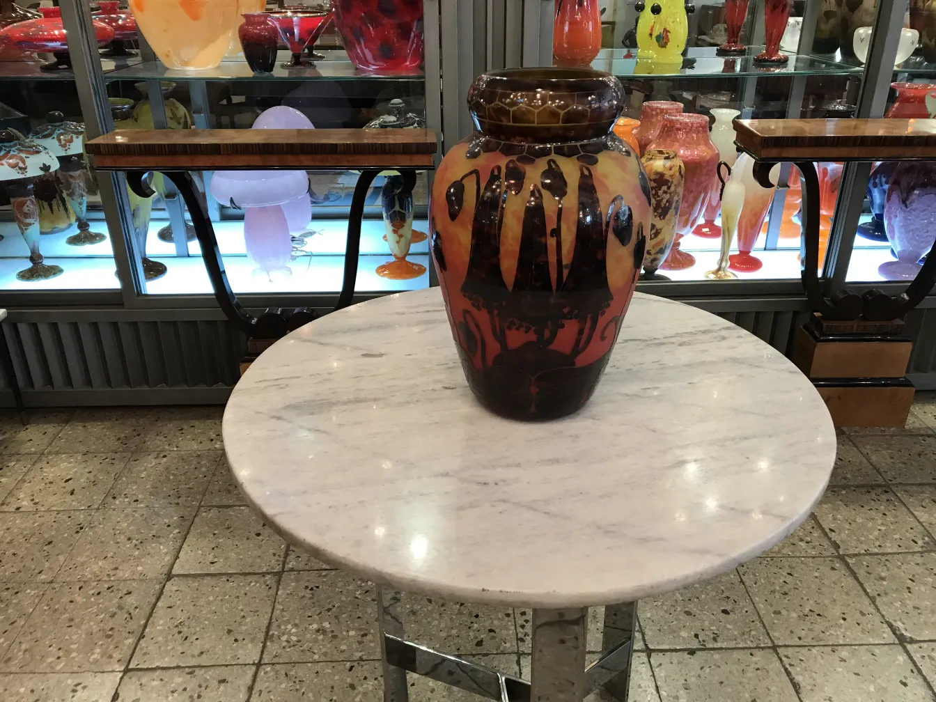 vaso con firma, colori vivaci, antichità