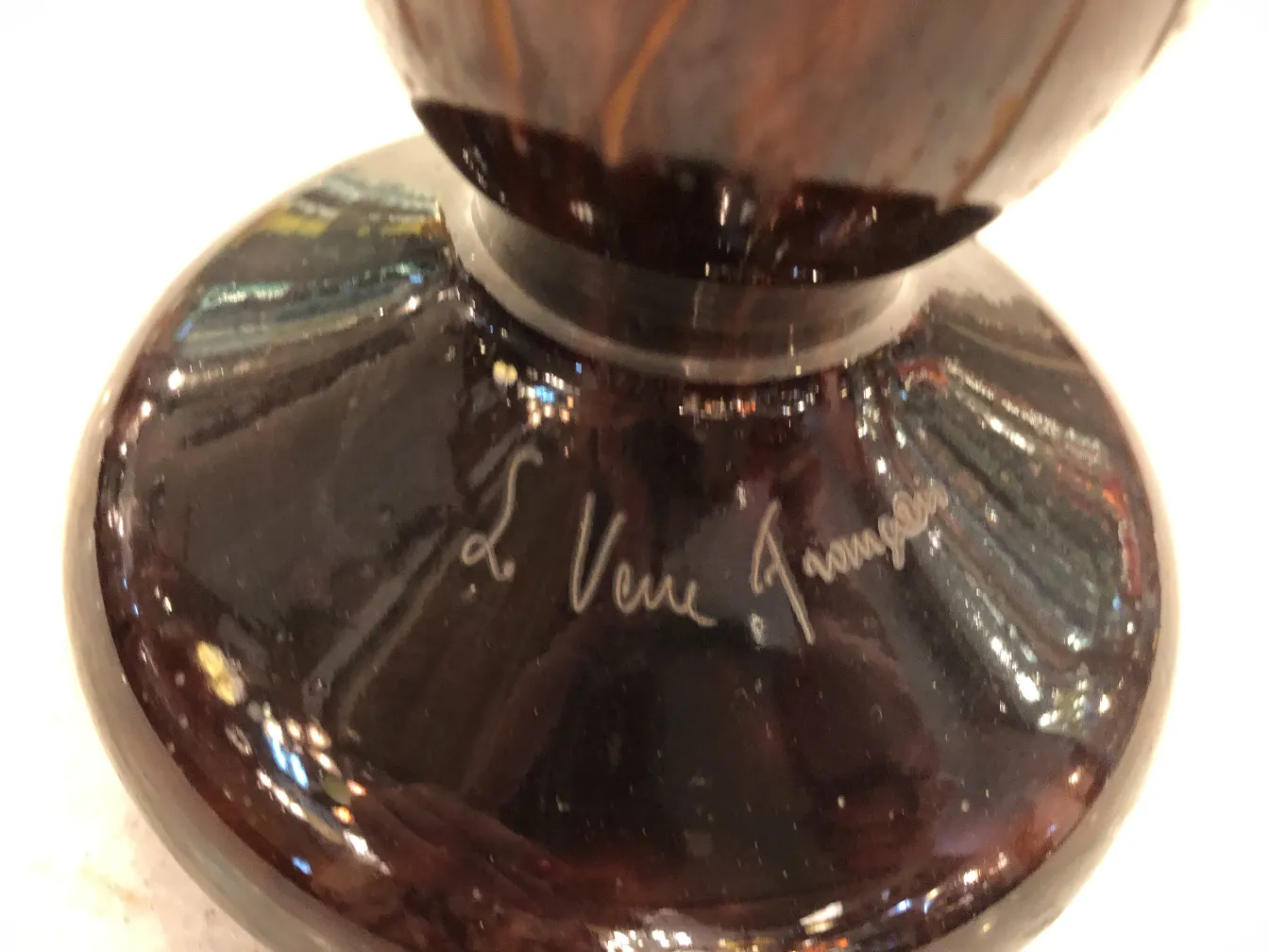 Antique signed glass with distinctive style