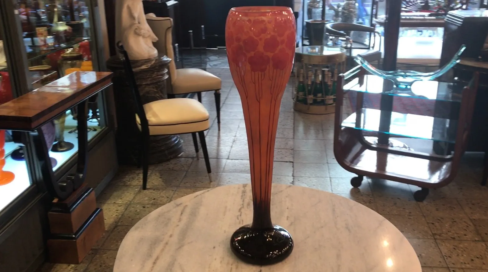 앤틱 서명된 유리잔 le verre 앤틱 환경에서