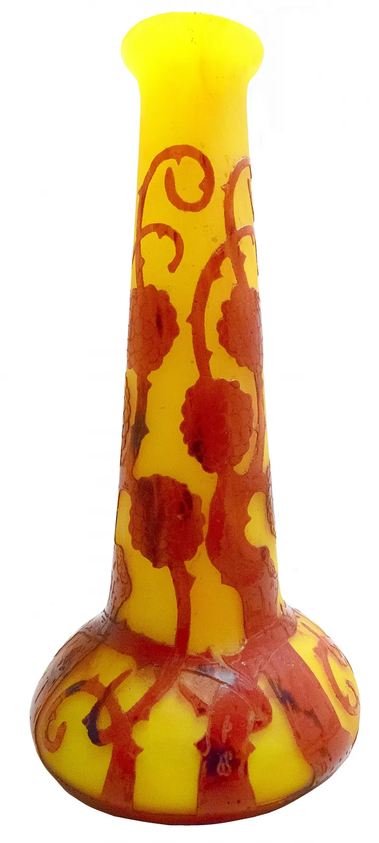 Verre signé ancien avec un motif floral.