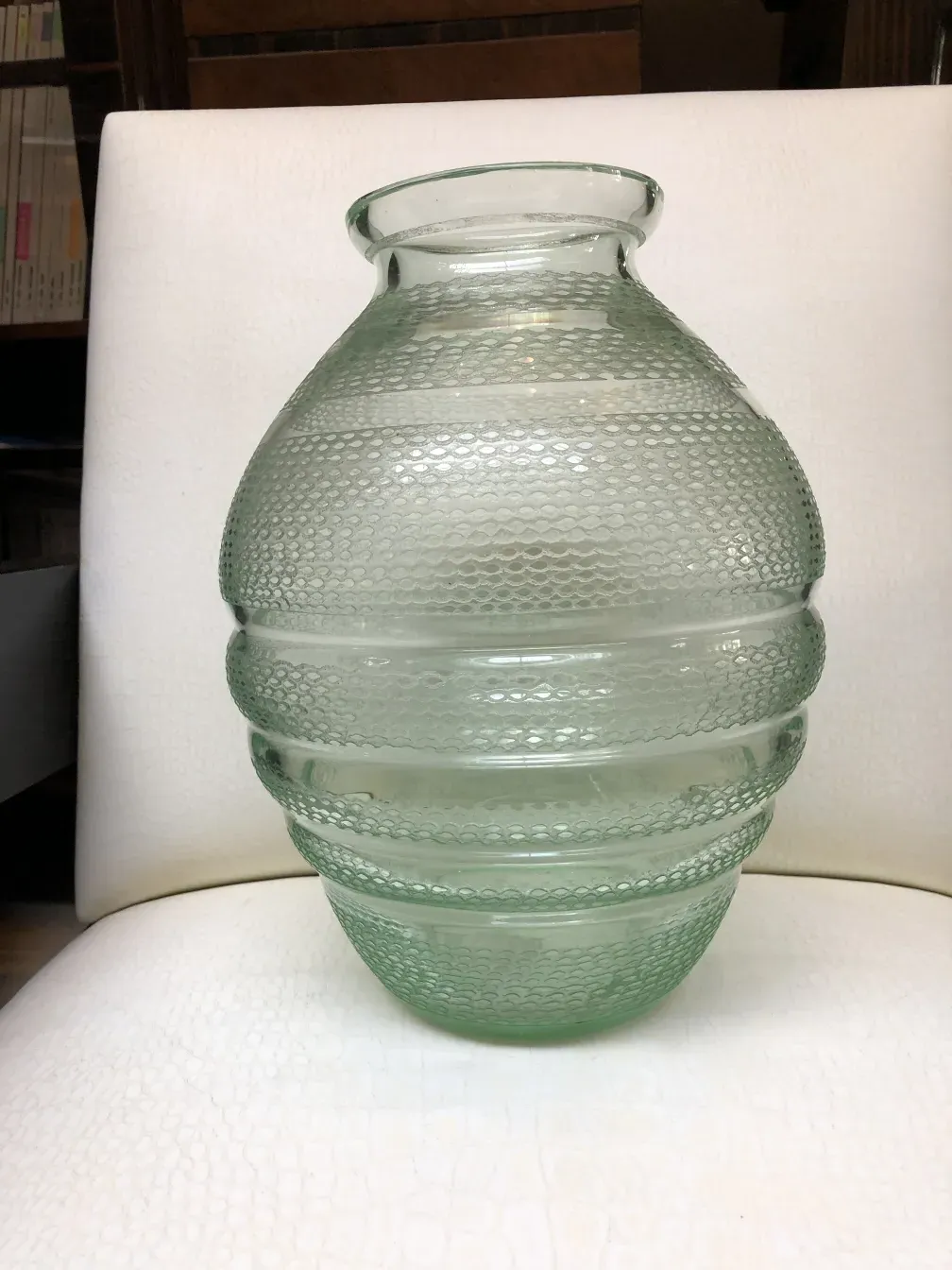 ovales signiertes glas, strukturiert mit klassischem design