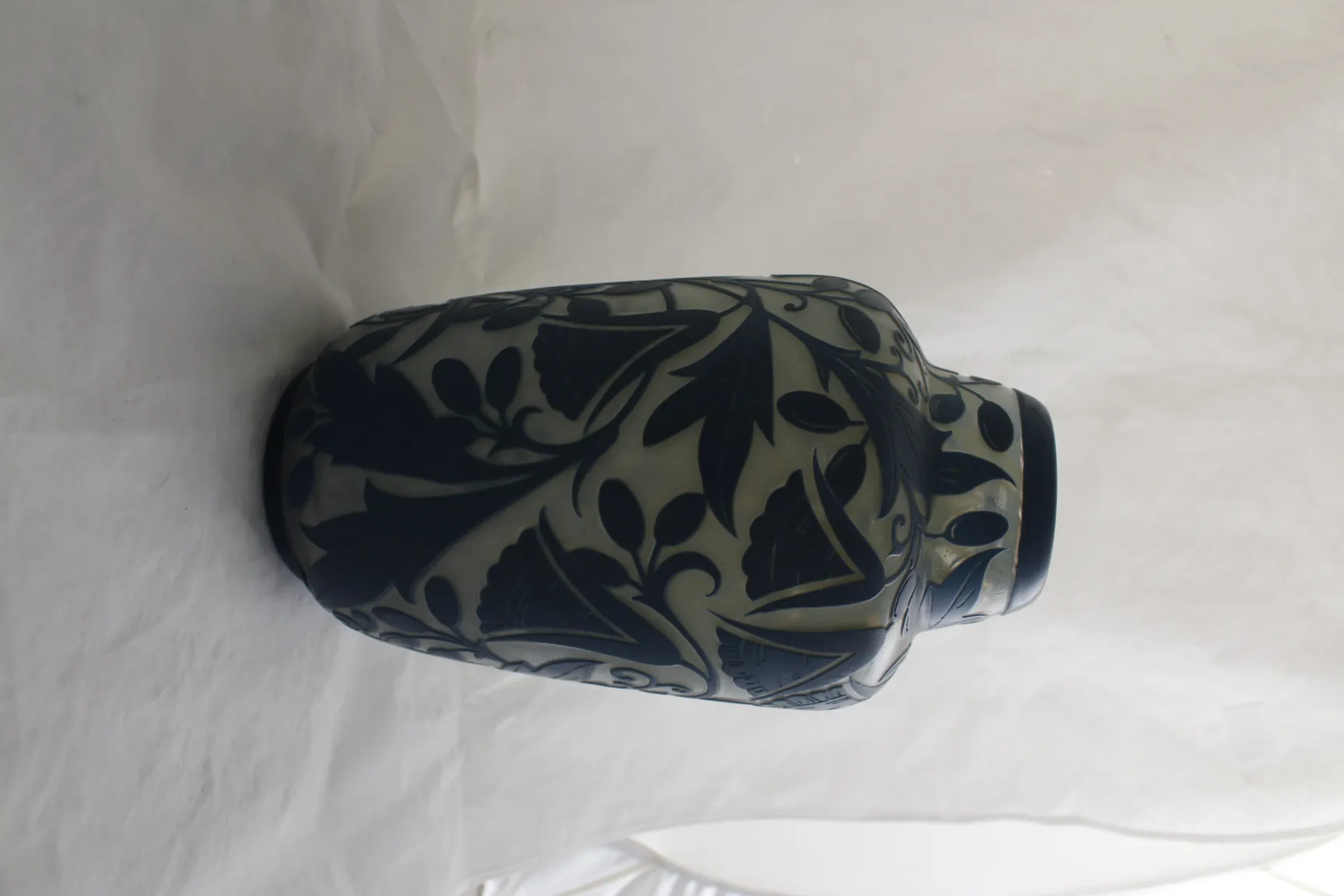 古いサイン入りグラス（ダウムナンシー）花柄