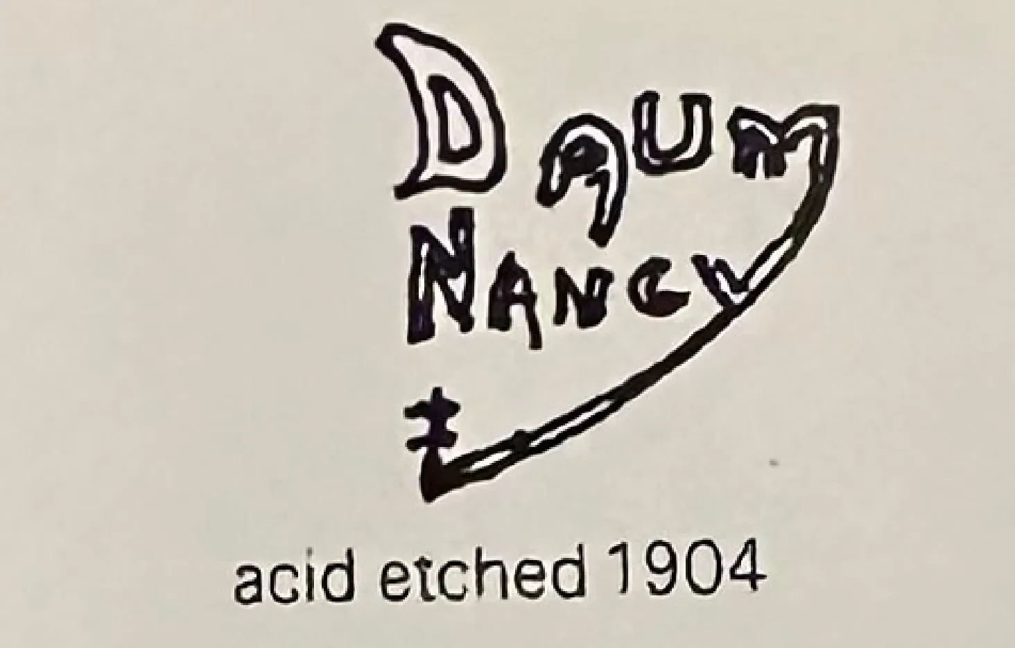 Antique signed glass from Daum Nancy with a distinct artistic design.