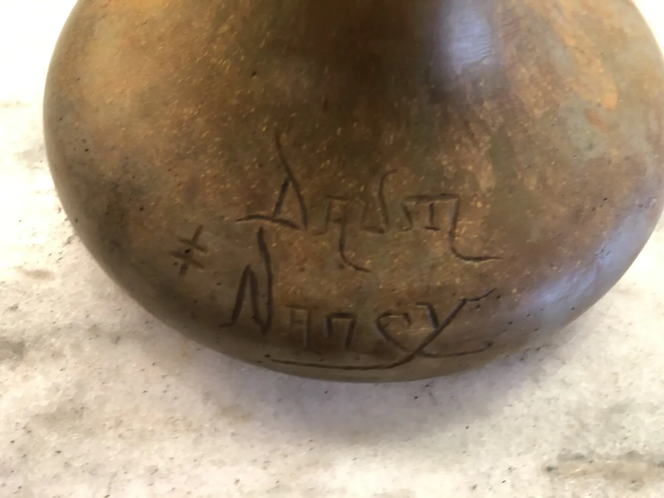 Antique signed glass Daum Nancy with engraving.