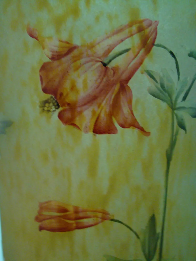 Vidro antigo assinado Daum Nancy com flores