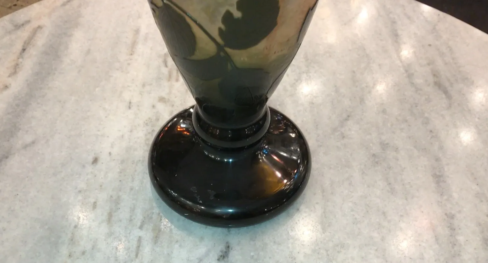 antique glass signed by daum nancy in a classy setting