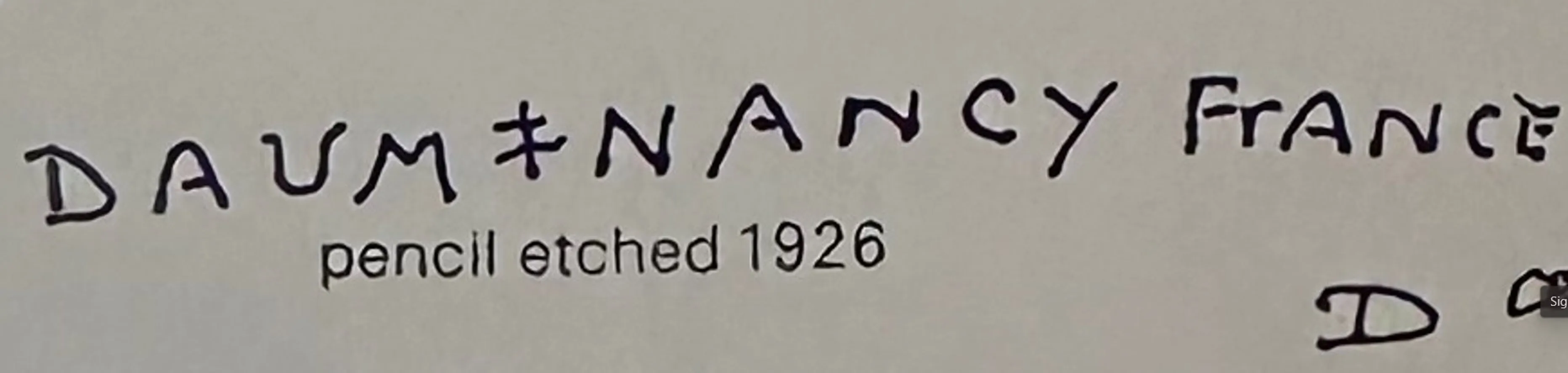 Vetro antico di Daum Nancy con firma chiara