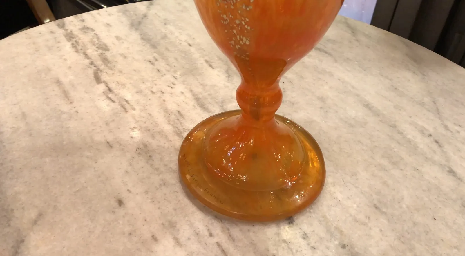 古董签名玻璃达姆南希，有装饰